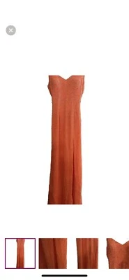 👗🟠Vestido de noche Cosplay Alyce naranja con cuentas manchas rasgadas Foto 1 de 4