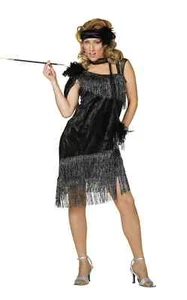 20er Jahre Charleston Gatsby Kostüm Mafia Fransen Flapper Damen Kleid Karneval - Bild 1 von 35