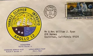 US SPACE COVER : APOLLO 12 LAUNCHING KSC ,FL NOV 14, 1969 FRANKED ON MAN ON MOON - Picture 1 of 4