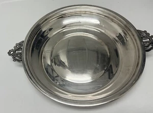 11" Vintage Gotham Silber auf Kupfer Servierschale mit Griffen YC1400 - Bild 1 von 6