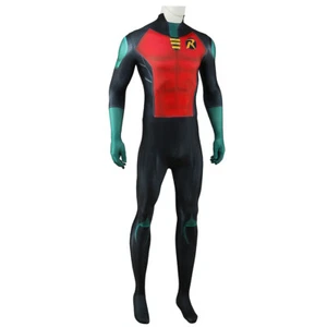 Robin Teen Titans Cosplay Jumpsuit Costume Adult Kids Bodysuit Halloween Tights - Picture 1 of 19
