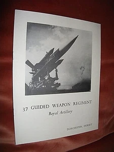 37 GUIDED WEAPON REGIMENT ROYAL ARTILLERY. DORSET circa 1960 BROCHURE/BOOKLET. - Picture 1 of 3