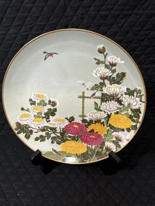 Piatto crisantemo passeri d'Oriente uccellini e fiori d'Oriente Franklin vintage come nuovo - Foto 1 di 12
