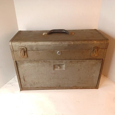 Vtg Kennedy 7 Compartment Machinist Tool Box Kennedy Kits Style 520 As Is - Image 1 of 4