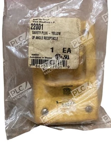 Woodhead 22801 Safety Plug - Yellow, 2P Angle Receptacle - Picture 1 of 3