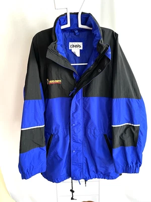 Chaqueta cortavientos con capucha CINTAS NAPA Auto Parts grande azul Foto 1 de 4