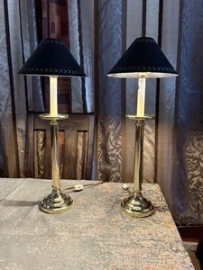 Brass Regency Style 21” Buffet Table Candlestick Type Entry Accent Lamp - Picture 1 of 13