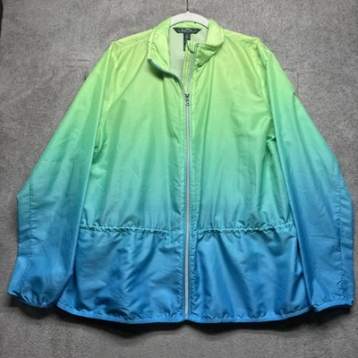 Chaqueta cortavientos Lauren Ralph Lauren L-RL Active XL azul verde ombre cremallera Foto 1 de 4