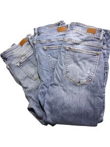 judy blue skinny fit & Regular Fit distressed Blue jeans Size 14w & 15 Lot Of 3 - Picture 1 of 9