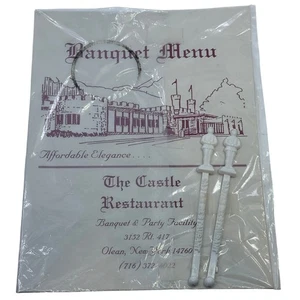 Vintage The Castle Restaurant Olean NY Bankett Menü & Ritter Rührstäbchen Posten - Bild 1 von 3