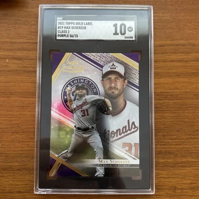 2021 Topps Gold Label #19 Max Scherzer CLASS 2 SGC 10 GEM MINT - Image 1 of 2