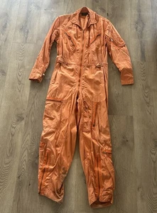 Vtg  USAF Flying Suit, Man’s Very Light K-28 Medium Regular Orange Korean War - Picture 1 of 17