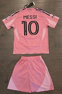 ADIDAS YOUTH Inter Miami CF #10 Lionel Messi Light Pink 2025 Euforia Jersey Kit - NWT