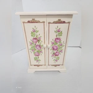Avon Vintage Jewelry Armoire In Original Box 1999 Eggshell W/floral Design - Bild 1 von 12