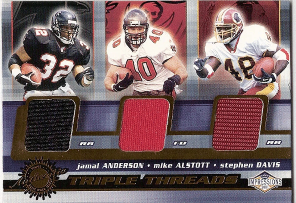 2001 Impressions TRIPLE THREADS #3 S Davis & M Alstott - Image 1 of 1