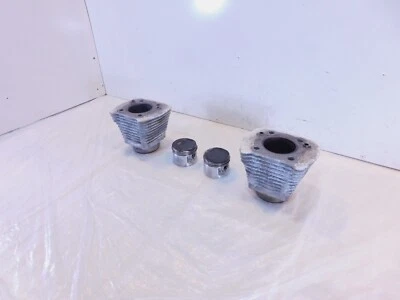 Pair Harley Davidson Sportster 883 Silver Cylinder Jugs w/ Pistons P/N: 16446-86 - Изображение 1 из 4