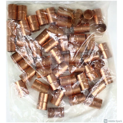 Mueller Industries WB01022 WC-400 1/2" C x C Rolled Stop Coupling - 50 Pieces - Image 1 of 3