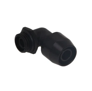 Alphacool HF Compression Fitting TPV, 90 Degree, Black Brass - Picture 1 of 4