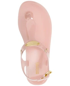 MICHAEL KORS MK PLATTE IKONISCHES GELEE PVC ROSA LOGO TANGA SANDALEN 9 10 11 LIEBESSCHUH - Bild 1 von 4
