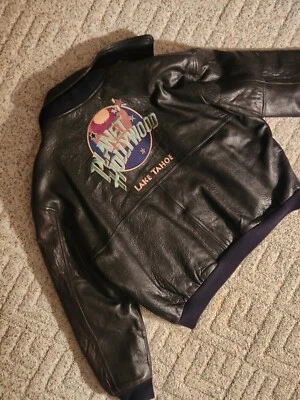 Chaqueta reversible de cuero vintage Planet Hollywood Lake Tahoe talla XL Foto 1 de 3