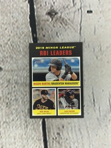 2020 Topps Heritage Minors Flip Stock RBI Leaders Martin, Rojas, Castro SSP 