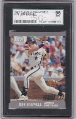 1991 Fleer Ultra Update #U-79 Jeff Bagwell RC Rookie Card SGC 9 - Image 1 of 2