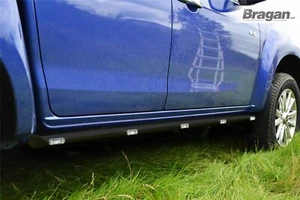 Black Side Bars + Amber LEDs For Isuzu D-Max Rodeo 2002 - 2007 - Picture 1 of 8