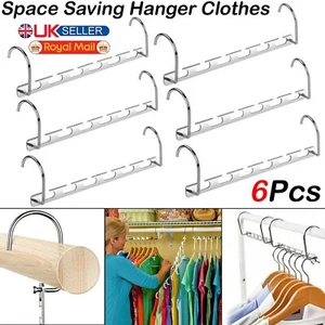 6x Space Saver Saving Wonder Metal Magic Hanger Clothes Closet Organize Hook UK - Picture 1 of 6