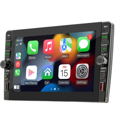 2 Din Android WIFI Car Radio Stereo GPS Navigation Carplay Android Auto Player - Image 1 of 4