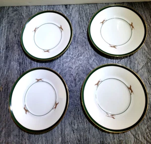 Noritake Royal Hunt 3930 Juego de 4 Platillos Banda Verde con Perro de Caza - Imagen 1 de 6