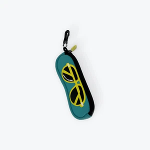 Skechers Kids Soft Neoprene Zippered Eyeglass Case with Clip Turquoise - Picture 1 of 3