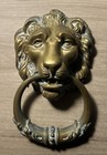 Ancienne Poignée De Porte En Bronze Laiton En Forme Tête Lion