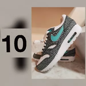 Women 10/Men 8.5 Nike By You Air Max 1 Tiffani Blue Elephant Print DO7415-991 - Picture 1 of 12