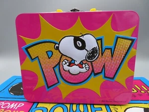 2017 Peanuts Snoopy POW Collectible Metal Tin Lunch Box w/Puzzle - Picture 1 of 10