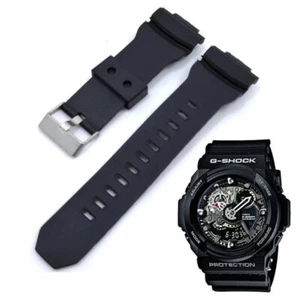 Black Rubber Replacement Band Strap Fits Casio G-Shock Watch GA300 GA-300 - Picture 1 of 3