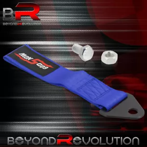For Eclipse EVO Godsnow Front Rear Chassis Pulling Emergency Tow Strap Ribbon BL - Picture 1 of 3