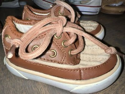 Zapatos Polo Ralph Lauren de cuero de lona marrón talla 4 en muy buen estado Foto 1 de 3