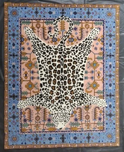 Octavia Leopard Hand-Tufted 100% Wool Area Rug Carpet - Picture 1 of 3