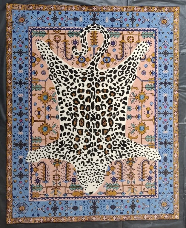 Octavia Leopard Hand-Tufted 100% Wool Area Rug Carpet - Image 1 of 3