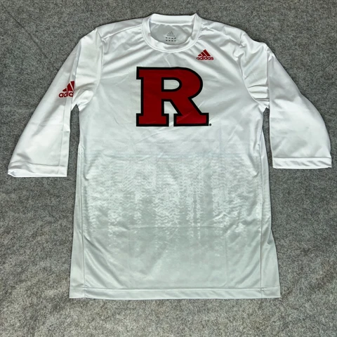 Rutgers Scarlet Knights Mens Shirt Large White Red Adidas NCAA Football College Cover