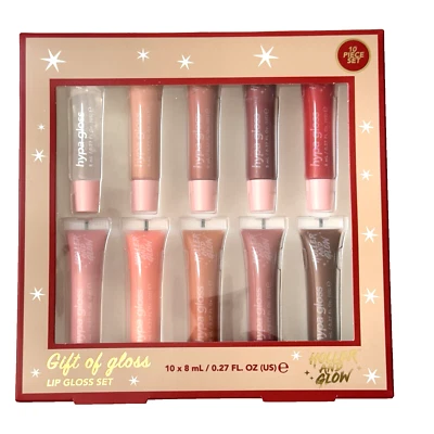 Holler & Glow Gift of Gloss Lip Gloss Set 10 Tubes Juicy Shades NEW Sealed NIB - Image 1 of 2