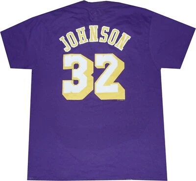 Camisa majestuosa púrpura retro Magic Johnson de Los Angeles Lakers etiquetas nuevas grande Foto 1 de 4