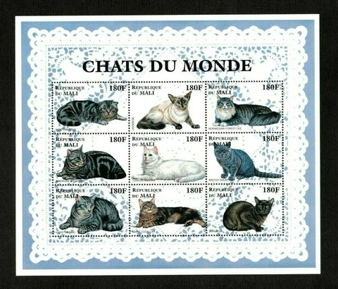 Mali 1997 - Cats of the World - Sheet of 9v - Scott 825 - MNH Cover
