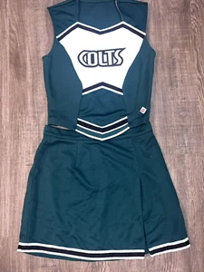 Cheerleader Uniform Outfit Kostüm Erwachsene L Colts 38" Top 28 Rock grün Schule - Bild 1 von 4