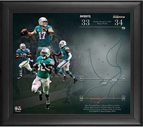 Miami Dolphins Framed 15" x 17" Miracle In Miami Collage Cover
