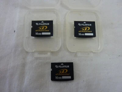 3 x Genuine Fujifilm 16MB xD Picture Memory Card Fuji Finepix Olympus Camera - Image 1 of 2
