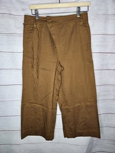 Vince Women's Size 4 Tie Waist Culottes Brown Wide Leg $265 - Picture 1 of 4