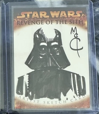 2005 Topps Star Wars Revenge of the Sith Sketch Darth Vader Artist John McCrea - Image 1 of 2