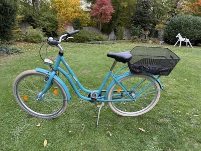 Holland Fahrrad türkis mit Korb ,  verkehrstüchtig - Bild 1 von 4