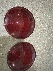 2 General Signal Inc 5-3/8D X 3 1/2 F Plastic Lenses Red - Picture 1 of 8